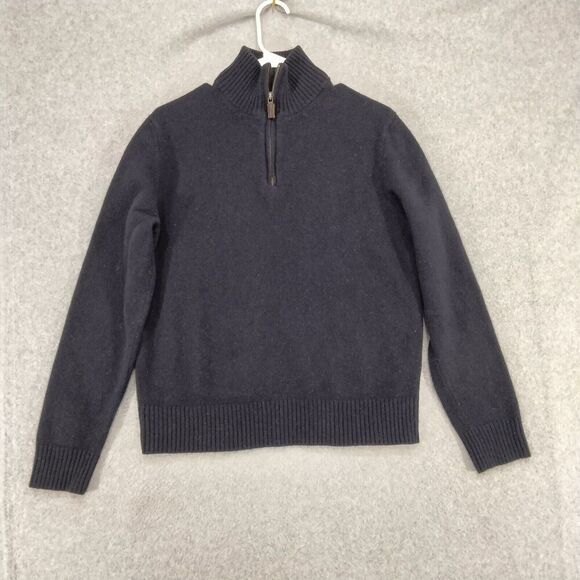 J.Crew 1/4 Zip Sweater Womens Size Small (Shrunk Mens Large) 100% Lambswool Blue - Picture 1 of 11